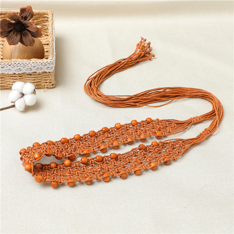 Naiste kootud vöö etnilises stiilis seelik Böömi vaha köis täis DIY helmed Käsitsi valmistatud ceinture femme fashion cinto feminino vööd