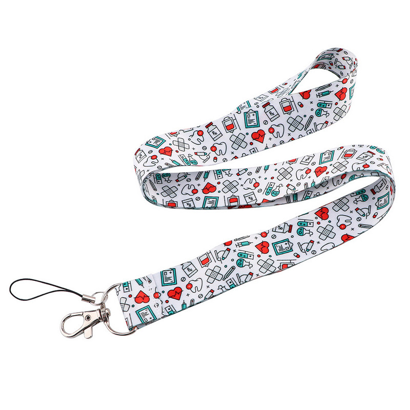 Doctor Nurse Theme Lanyards for Keychain ID Κάτοχοι σημάτων κινητού τηλεφώνου Σχοινί κλειδιού κορδόνι λαιμού Αξεσουάρ μπρελόκ Δώρα