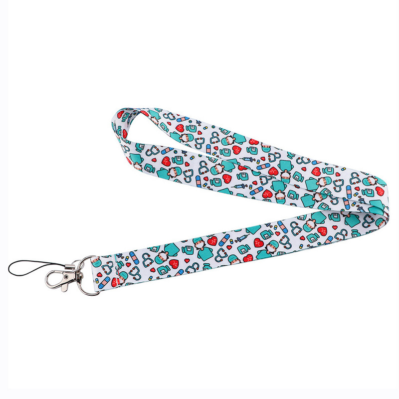 Doctor Nurse Theme Lanyards for Keychain ID Κάτοχοι σημάτων κινητού τηλεφώνου Σχοινί κλειδιού κορδόνι λαιμού Αξεσουάρ μπρελόκ Δώρα