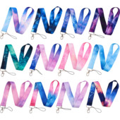 12 αστερισμοί κορδόνι για κινητά τηλέφωνα, κορδόνι για μπρελόκ, κορδόνι για μπρελόκ, συνδετήρα λαιμού σήματος USB ID με πλέγμα για μπρελόκ με κορδόνι DIY λουράκι ρυζιού