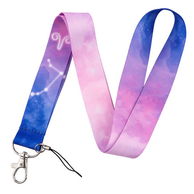 12 αστερισμοί κορδόνι για κινητά τηλέφωνα, κορδόνι για μπρελόκ, κορδόνι για μπρελόκ, συνδετήρα λαιμού σήματος USB ID με πλέγμα για μπρελόκ με κορδόνι DIY λουράκι ρυζιού