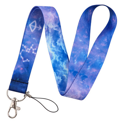 12 αστερισμοί κορδόνι για κινητά τηλέφωνα, κορδόνι για μπρελόκ, κορδόνι για μπρελόκ, συνδετήρα λαιμού σήματος USB ID με πλέγμα για μπρελόκ με κορδόνι DIY λουράκι ρυζιού