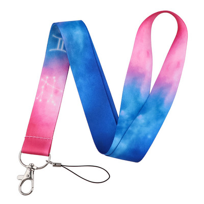 12 αστερισμοί κορδόνι για κινητά τηλέφωνα, κορδόνι για μπρελόκ, κορδόνι για μπρελόκ, συνδετήρα λαιμού σήματος USB ID με πλέγμα για μπρελόκ με κορδόνι DIY λουράκι ρυζιού