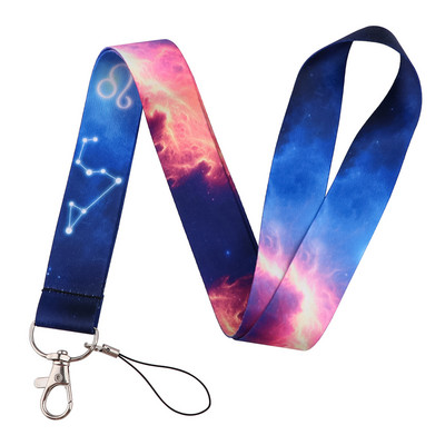 12 αστερισμοί κορδόνι για κινητά τηλέφωνα, κορδόνι για μπρελόκ, κορδόνι για μπρελόκ, συνδετήρα λαιμού σήματος USB ID με πλέγμα για μπρελόκ με κορδόνι DIY λουράκι ρυζιού