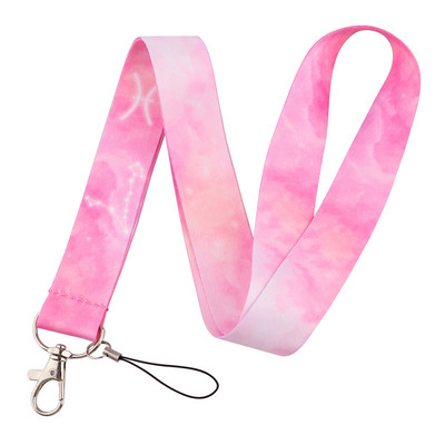 12 αστερισμοί κορδόνι για κινητά τηλέφωνα, κορδόνι για μπρελόκ, κορδόνι για μπρελόκ, συνδετήρα λαιμού σήματος USB ID με πλέγμα για μπρελόκ με κορδόνι DIY λουράκι ρυζιού