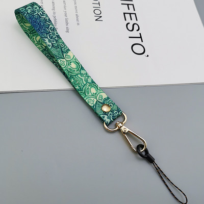 Uzica za mobilni telefon Kratki ručni širokopojasni telefon, univerzalna kopča za remen Anti-lost remen Ženska užetka s kreativnim retro uzorkom