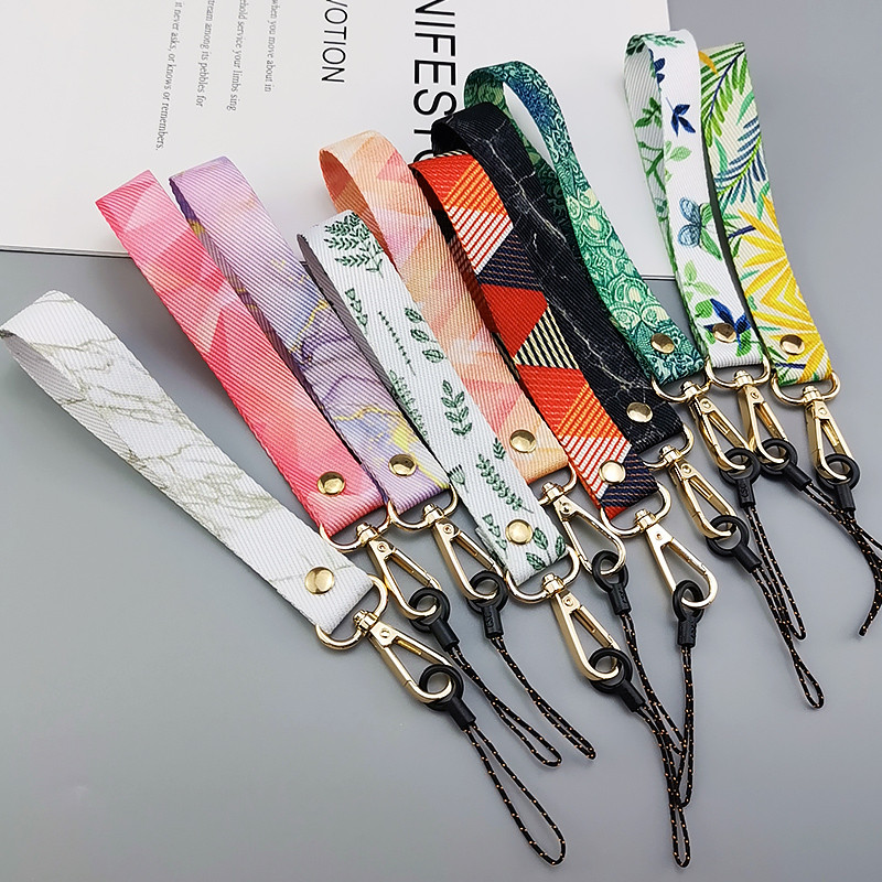 Uzica za mobilni telefon Kratki ručni širokopojasni telefon, univerzalna kopča za remen Anti-lost remen Ženska užetka s kreativnim retro uzorkom