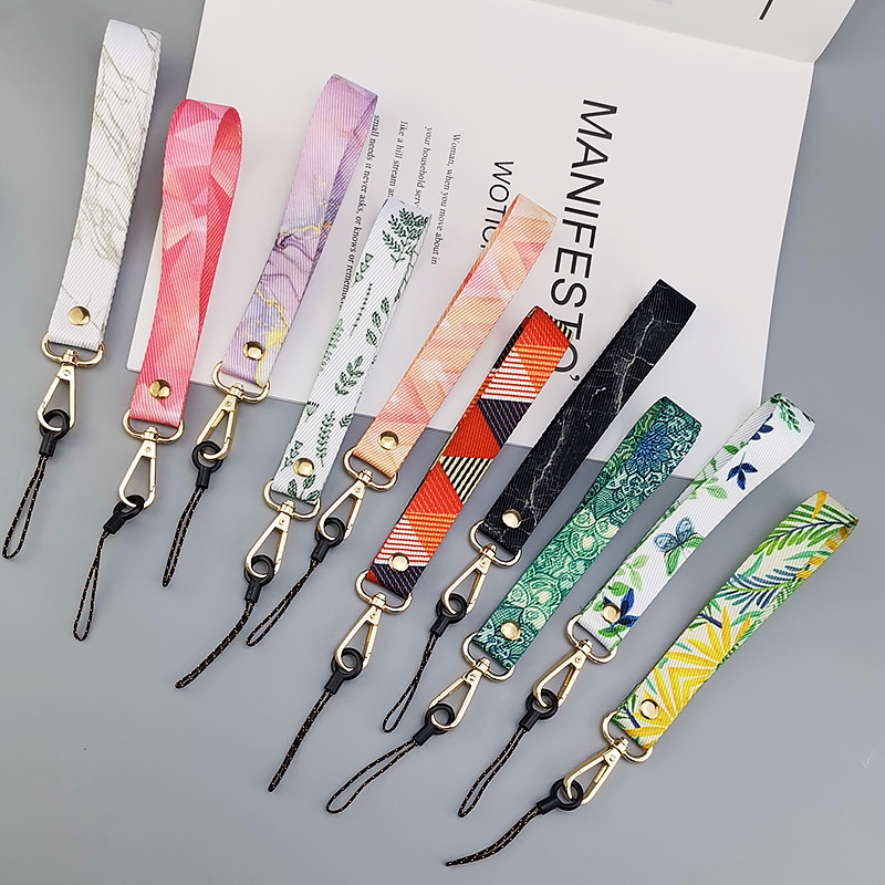 Uzica za mobilni telefon Kratki ručni širokopojasni telefon, univerzalna kopča za remen Anti-lost remen Ženska užetka s kreativnim retro uzorkom