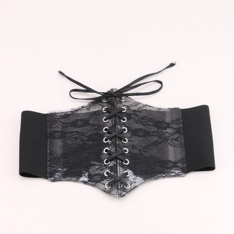 Csipke pvc átlátszó menő divat Elasztikus női széles Övtömítő övek Hölgyeknek Kötőzsinór Retro derék ingruhán