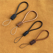 Mobiliojo telefono grandinėlė, odinė virvė mobiliojo telefono žavesiui, karvės odos dirželis, trumpas, paprastas rankų darbo raktų pakabukas, apsaugantis nuo praradimo