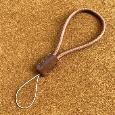 Mobiliojo telefono grandinėlė, odinė virvė mobiliojo telefono žavesiui, karvės odos dirželis, trumpas, paprastas rankų darbo raktų pakabukas, apsaugantis nuo praradimo