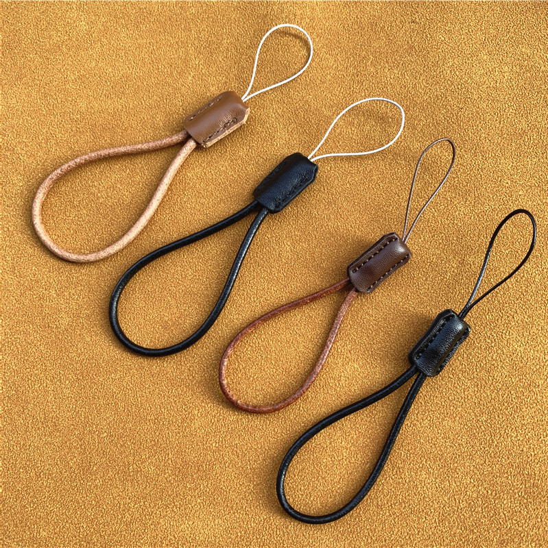 Mobiliojo telefono grandinėlė, odinė virvė mobiliojo telefono žavesiui, karvės odos dirželis, trumpas, paprastas rankų darbo raktų pakabukas, apsaugantis nuo praradimo