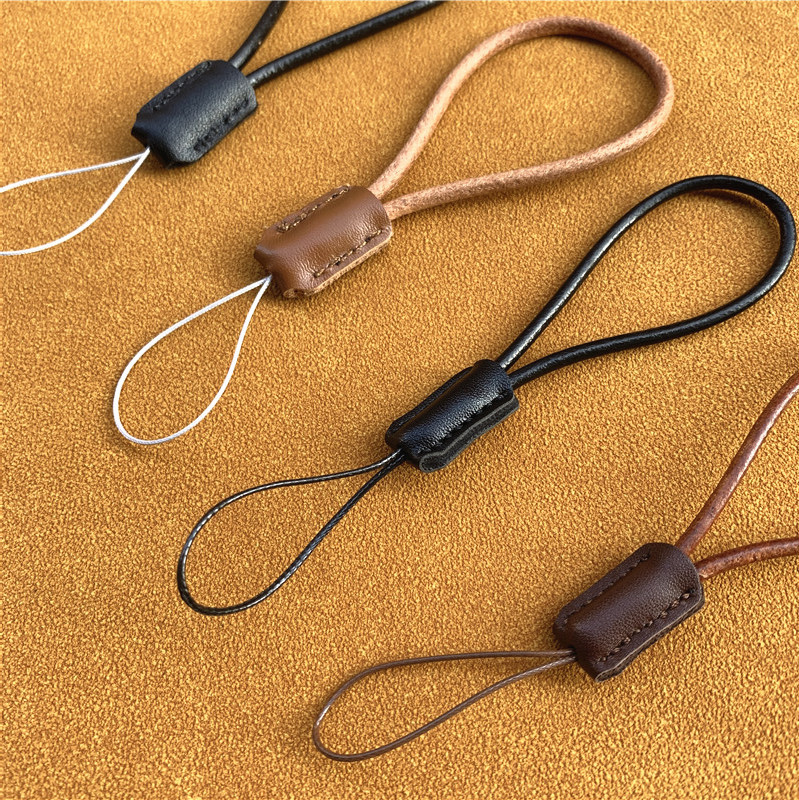 Mobiliojo telefono grandinėlė, odinė virvė mobiliojo telefono žavesiui, karvės odos dirželis, trumpas, paprastas rankų darbo raktų pakabukas, apsaugantis nuo praradimo