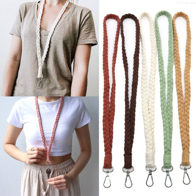 Breloc cu șnur din macrame împletit nou Boho Chic, țesut manual, curele pentru telefon mobil, cadou, accesorii de bijuterii