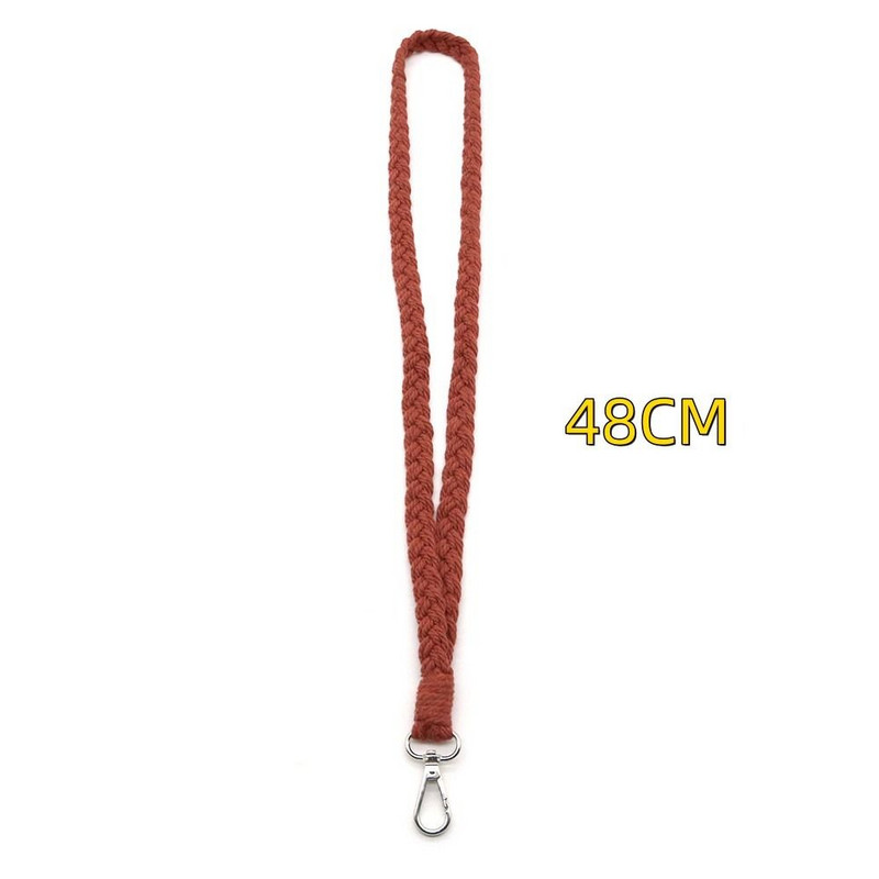 Új fonott makramé zsinóros kulcstartó Boho Chic, kézzel készített szövött zsinóros mobiltelefon szíjak ajándék ékszer kiegészítők