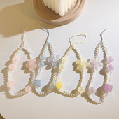 Χαριτωμένο καραμέλα Χρώμα λουλούδι Διάφανες χάντρες Κορδόνια Μπρελόκ για γυναίκες Κορίτσια Μπρελόκ Τσάντα Μπρελόκ αυτοκινήτου Κρεμαστό Δώρα για πτυχιούχους