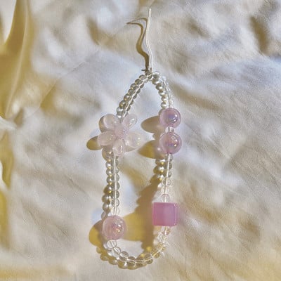 Χαριτωμένο καραμέλα Χρώμα λουλούδι Διάφανες χάντρες Κορδόνια Μπρελόκ για γυναίκες Κορίτσια Μπρελόκ Τσάντα Μπρελόκ αυτοκινήτου Κρεμαστό Δώρα για πτυχιούχους