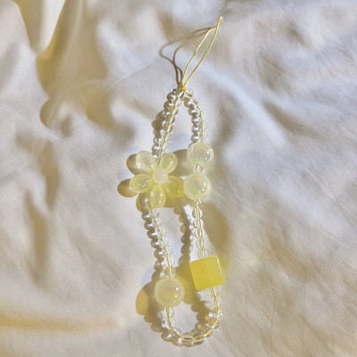 Χαριτωμένο καραμέλα Χρώμα λουλούδι Διάφανες χάντρες Κορδόνια Μπρελόκ για γυναίκες Κορίτσια Μπρελόκ Τσάντα Μπρελόκ αυτοκινήτου Κρεμαστό Δώρα για πτυχιούχους