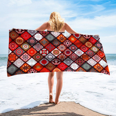 Brzo sušeći ručnik za plažu u boemskom stilu Bath od mikrovlakana Ljetni jastuk Plivanje Fitness Ručnici za kupanje Sportski bazen Ručnik za plivanje