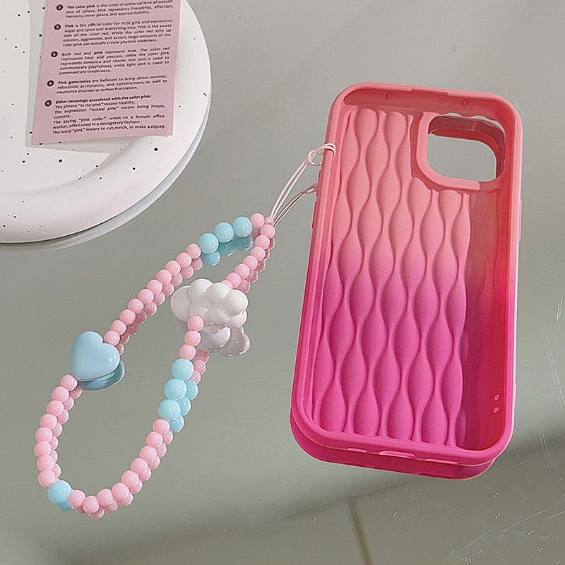 Korejski bijeli oblaci telefonski lanac s perlama u obliku srca za iPhone Modno uže za vješanje Ženski anti-gubitak Uzica za nakit Šarm remen Poklon