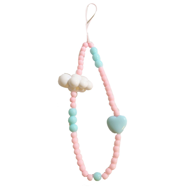 Korejski bijeli oblaci telefonski lanac s perlama u obliku srca za iPhone Modno uže za vješanje Ženski anti-gubitak Uzica za nakit Šarm remen Poklon