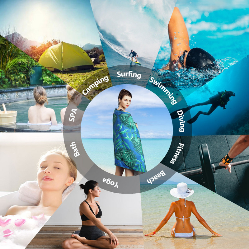 70x150cm Πετσέτα θαλάσσης από μικροΐνες Super Absorbent Surf Poncho Πετσέτες μπάνιου Quick Dry Πετσέτες για κολύμπι Beach Surfing Καταδύσεις