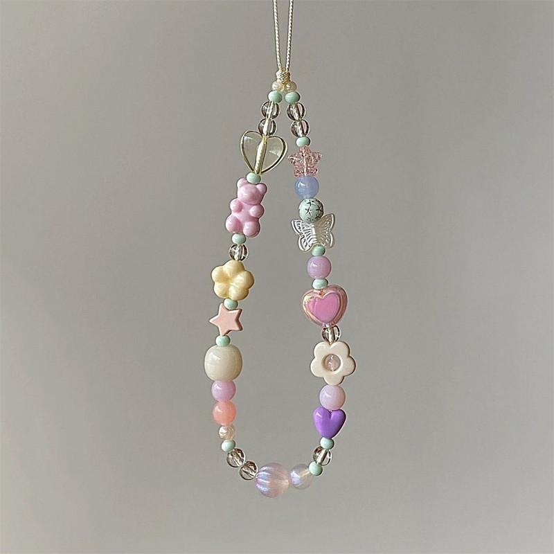 Korea armas lilleline karu telefonipael Samsungi iPhone`i rihma jaoks naiste keti ripats kommid köis ehted rippuvad võtmehoidja võlu