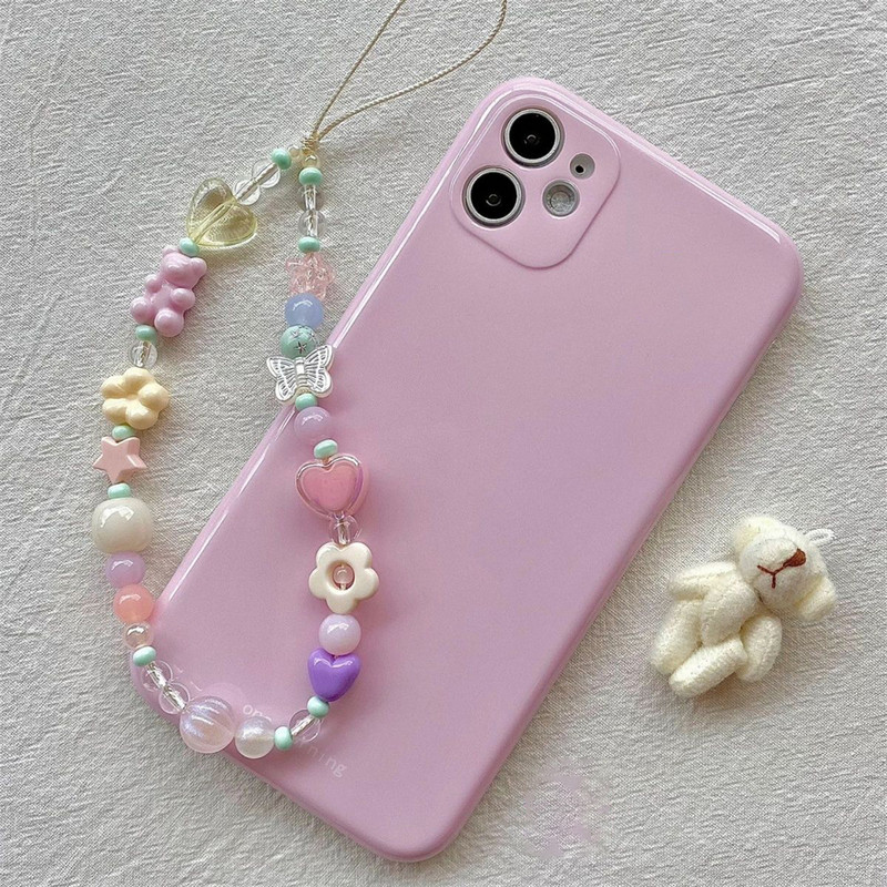 Korea armas lilleline karu telefonipael Samsungi iPhone`i rihma jaoks naiste keti ripats kommid köis ehted rippuvad võtmehoidja võlu