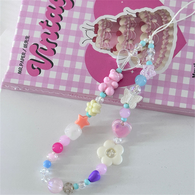 Korea armas lilleline karu telefonipael Samsungi iPhone`i rihma jaoks naiste keti ripats kommid köis ehted rippuvad võtmehoidja võlu