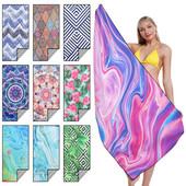 Prosop mare de plajă în stil boem pentru femei Prosop de baie catifea față-verso uscare rapidă șal pătrat Accesoriu pentru prosop de plajă pentru înot