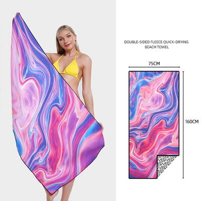 Prosop mare de plajă în stil boem pentru femei Prosop de baie catifea față-verso uscare rapidă șal pătrat Accesoriu pentru prosop de plajă pentru înot