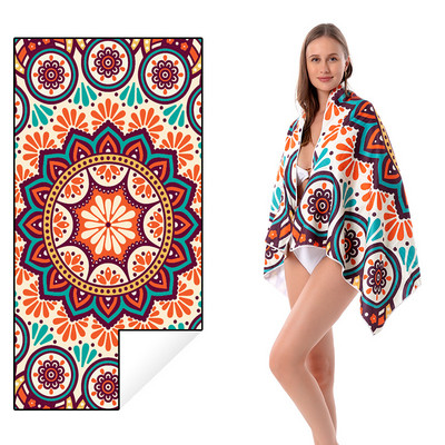 Ručnik za plažu od mikrovlakana s prugastim printom Prijenosni lagani ručnik za kupanje za odrasle, koji se brzo suši Putni ručnik za sport i fitnes