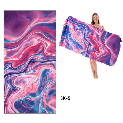 Ručnik za plažu od mikrovlakana s prugastim printom Prijenosni lagani ručnik za kupanje za odrasle, koji se brzo suši Putni ručnik za sport i fitnes