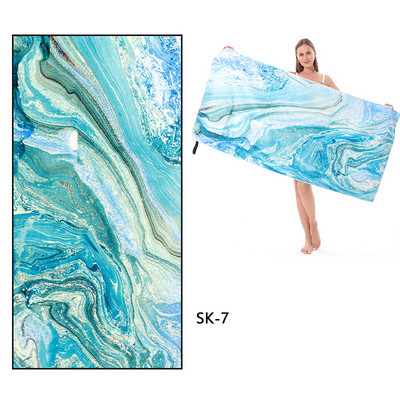 Ručnik za plažu od mikrovlakana s prugastim printom Prijenosni lagani ručnik za kupanje za odrasle, koji se brzo suši Putni ručnik za sport i fitnes