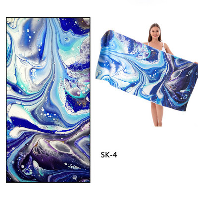 Ručnik za plažu od mikrovlakana s prugastim printom Prijenosni lagani ručnik za kupanje za odrasle, koji se brzo suši Putni ručnik za sport i fitnes