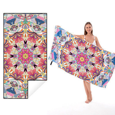 Ručnik za plažu od mikrovlakana s prugastim printom Prijenosni lagani ručnik za kupanje za odrasle, koji se brzo suši Putni ručnik za sport i fitnes