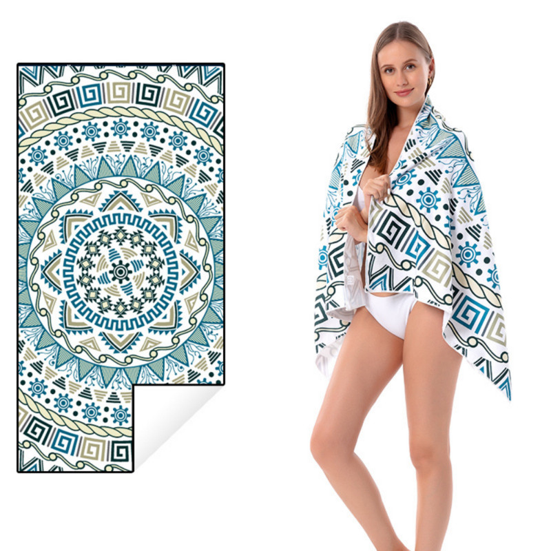 Ručnik za plažu od mikrovlakana s prugastim printom Prijenosni lagani ručnik za kupanje za odrasle, koji se brzo suši Putni ručnik za sport i fitnes