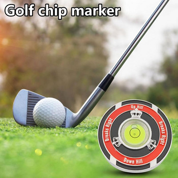 Високопрецизен маркер за топка за голф с нивомер с двустранен инструмент за четене на подравняване Аксесоари за маркиране на голф позиция за играчи на голф