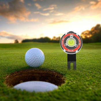 Μαρκαδόρος υψηλής ακρίβειας μπάλας γκολφ με μετρητή στάθμης Εργαλείο ανάγνωσης ευθυγράμμισης 2 όψεων Αξεσουάρ σήμανσης θέσης γκολφ για παίκτες του γκολφ