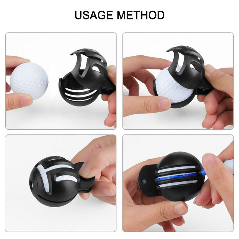 Golfipalli marker koos 2 märgistuspliiatsiga Golfi joonistamise joondusmärkide tööriist Kahepoolne märgistus kaasaskantavad treeninguvahendid välitingimustes