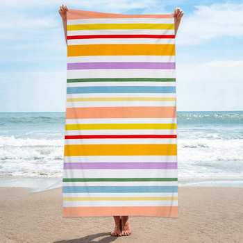 Кърпа за къмпинг Правоъгълна кърпа за открито Докосваща кожата Без пясък Удобна мека кърпа за плажна йога за баня Фитнес