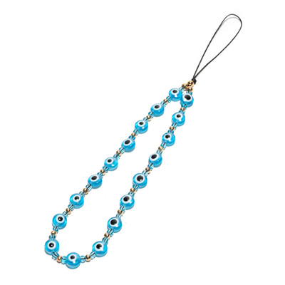 Lanț de telefon cu ochi rău de modă, margele din rășină, curea pentru telefon mobil, accesorii colorate pentru farmecul pentru telefon mobil, bijuterii pentru femei, fete