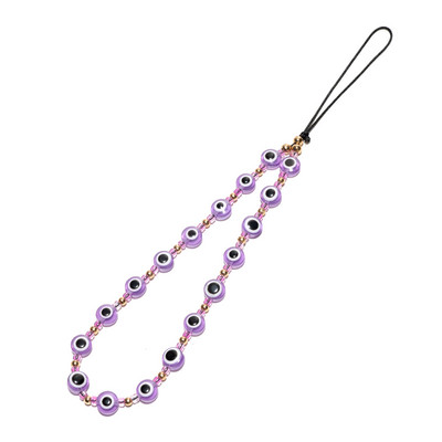 Lanț de telefon cu ochi rău de modă, margele din rășină, curea pentru telefon mobil, accesorii colorate pentru farmecul pentru telefon mobil, bijuterii pentru femei, fete