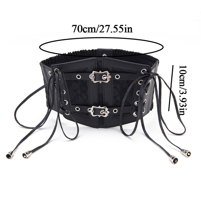 Moterų baltas juodas korseto juosmens diržas Madingi punk suvarstomi korsetiniai diržai PU odiniai elastiniai plataus diržo liekninantys kūno diržai moterims