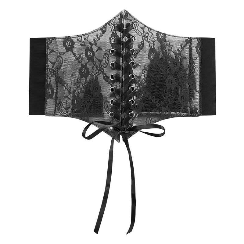 Čipkasti pojasevi za tijelo za mršavljenje Modni ženski korzet oko struka Cvjetni vez Elastični pojas Široki pojasevi Harajuku Vintage remen