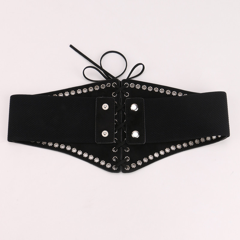 Retro pits Lipsunöör Elastne naiste vöö kulumine väljastpoolt aasaga vöökoht dekoratiivne korsett naistele Cummerbunds särkkleit