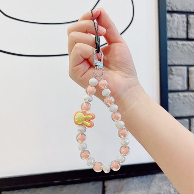 Vintage Love Beads Tālruņa futrālis Vads Mobilā Siksna Candy Krāsa Lācis Bow Charm Tālruņa ķēde Rotaslietas Aksesuāri sievietēm Dāvanas