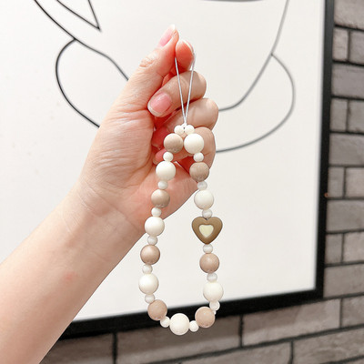 Vintage Love Beads Tālruņa futrālis Vads Mobilā Siksna Candy Krāsa Lācis Bow Charm Tālruņa ķēde Rotaslietas Aksesuāri sievietēm Dāvanas