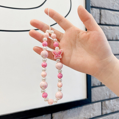 Vintage Love Beads Tālruņa futrālis Vads Mobilā Siksna Candy Krāsa Lācis Bow Charm Tālruņa ķēde Rotaslietas Aksesuāri sievietēm Dāvanas