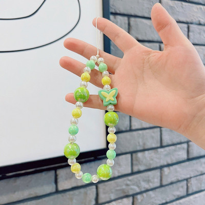 Vintage Love Beads Tālruņa futrālis Vads Mobilā Siksna Candy Krāsa Lācis Bow Charm Tālruņa ķēde Rotaslietas Aksesuāri sievietēm Dāvanas